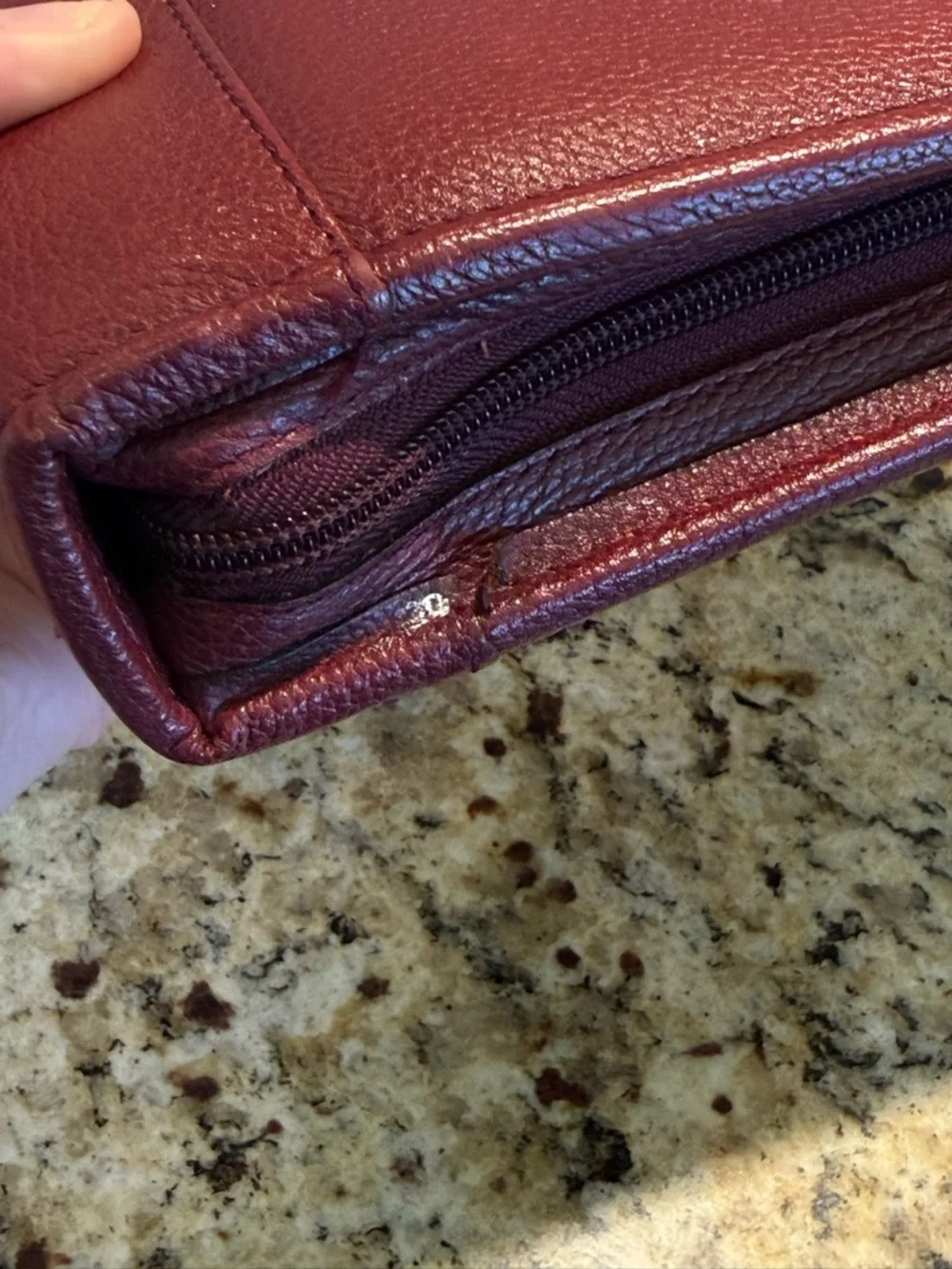 Franklin Covey Quest Burgundy Leather Zip Binder Planner 7 Ring